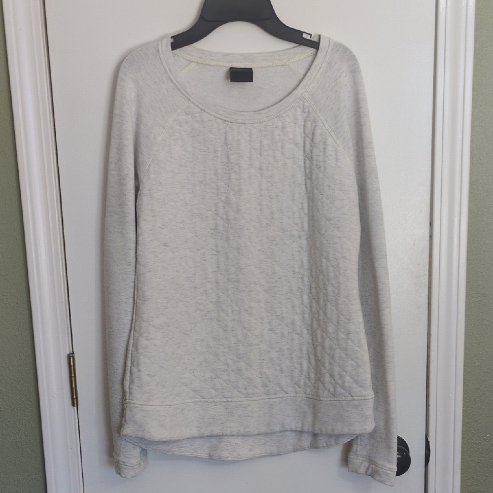 32 Degrees Weatherproof Cozy Gray Quilted Sweatshirt